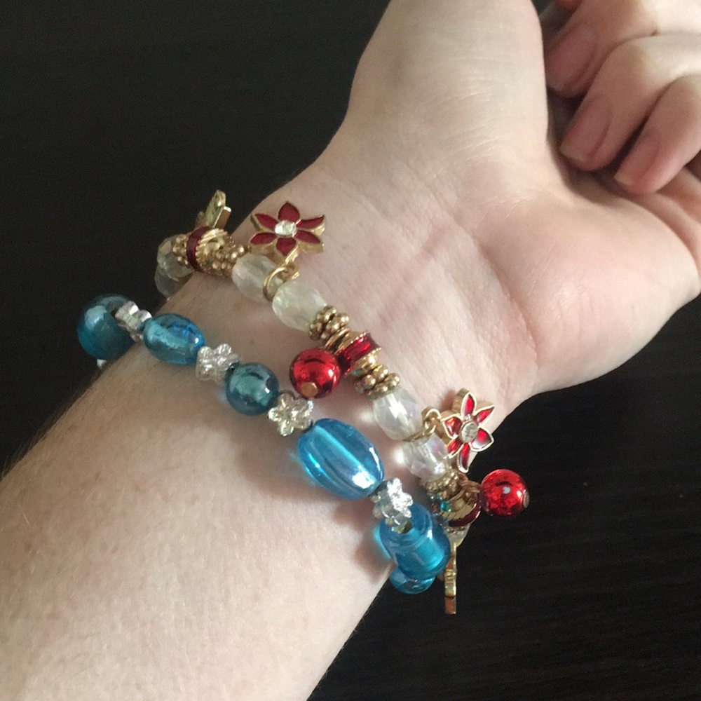 Bundle Blue + Red Bracelets - Picture 2 of 4